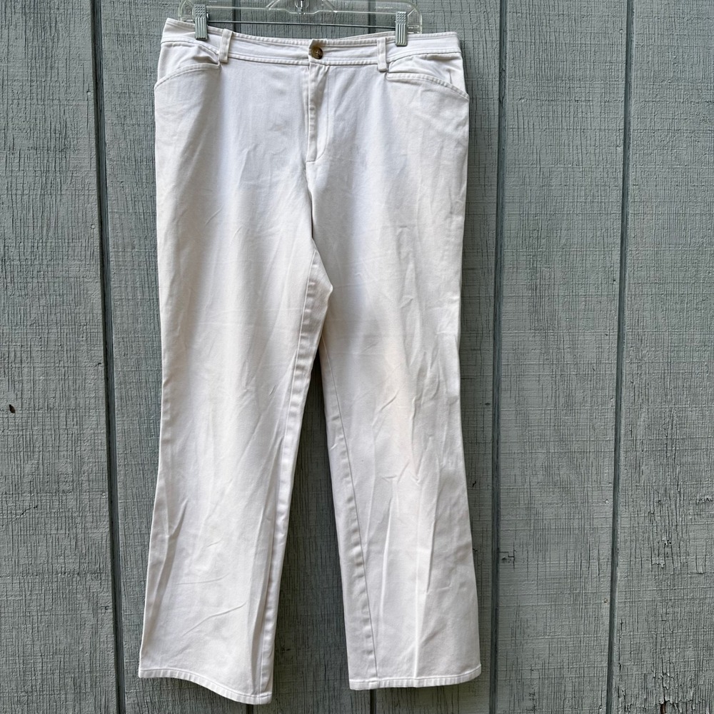 Lauren Ralph Lauren White Casual Career Pants Women's Size 12 Relaxed Fit